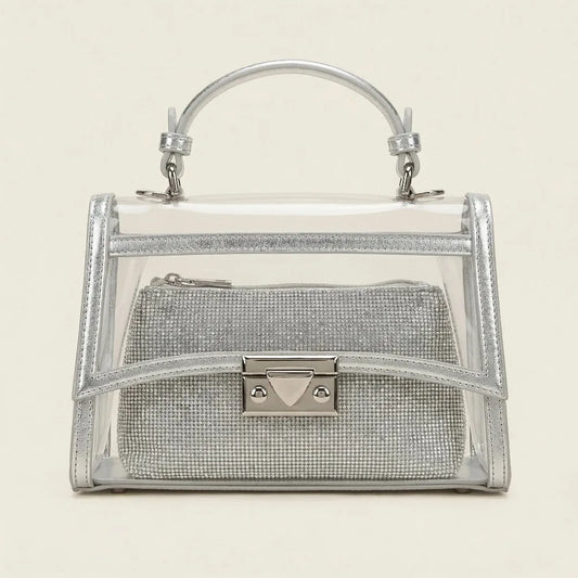 Borsa elegante con strass argento - SUNTIMEMODA