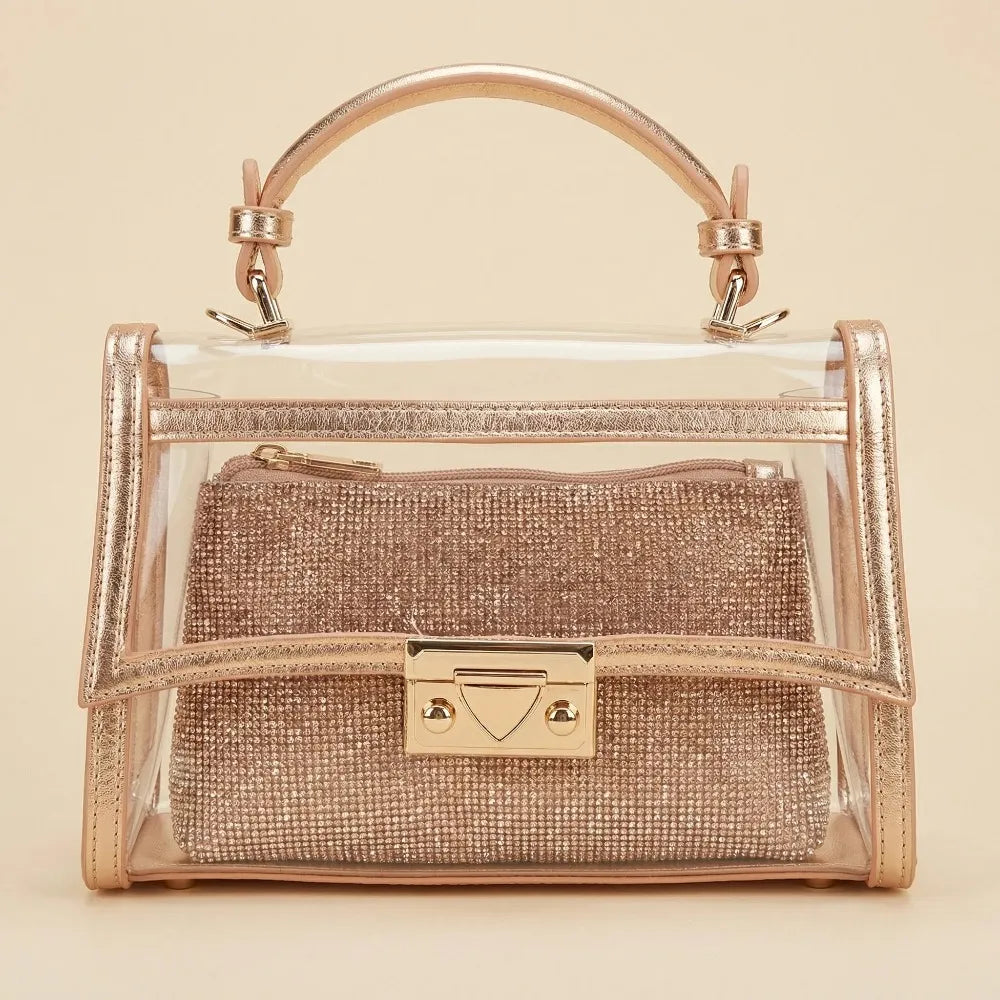 Borsa elegante con strass champagne - SUNTIMEMODA