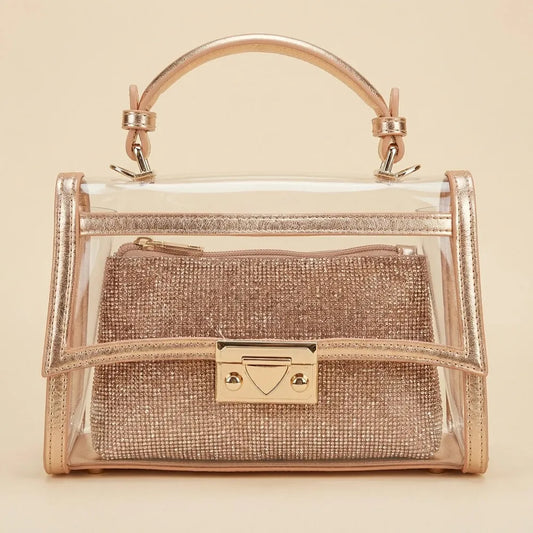 Borsa elegante con strass champagne - SUNTIMEMODA