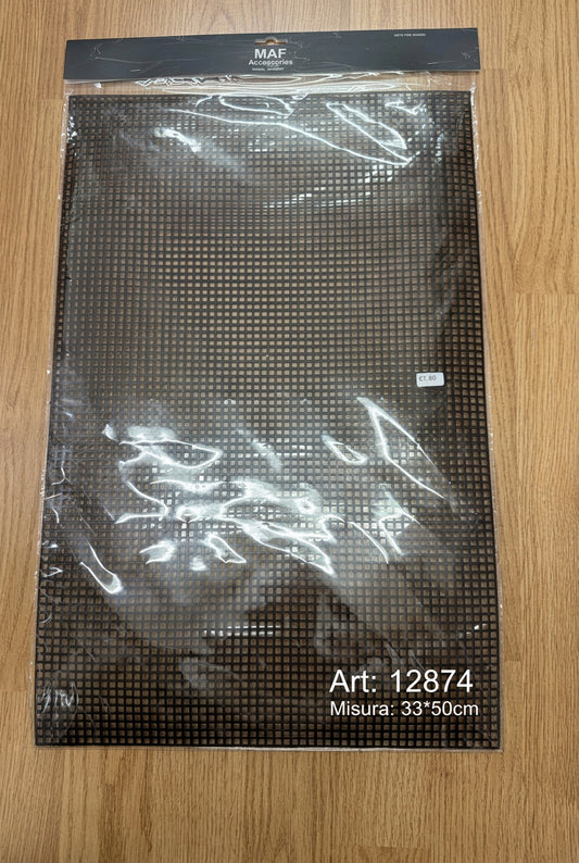 Foglio di Rete Canvas in Plastica per Fettuccia Grossa (50.5x33cm) - Maglia 4mm