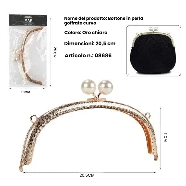 Grande chiusura clic clac 20.5 cm oro chiaro per borse da sera eleganti - SUNTIMEMODA