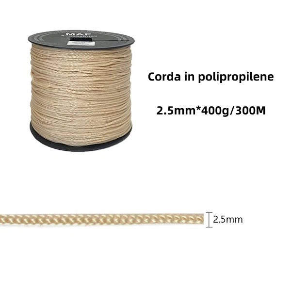 corda in polipropilene beige scuro 2.5mm*400g*300m - SUNTIMEMODA