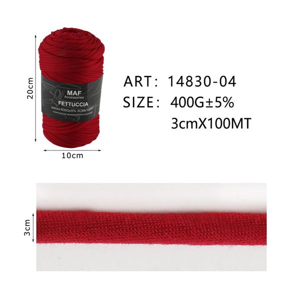 Gomitolo di fettuccia elastica bordeaux MAF Accessories da 400g, articolo 14830-04 - SUNTIMEMODA