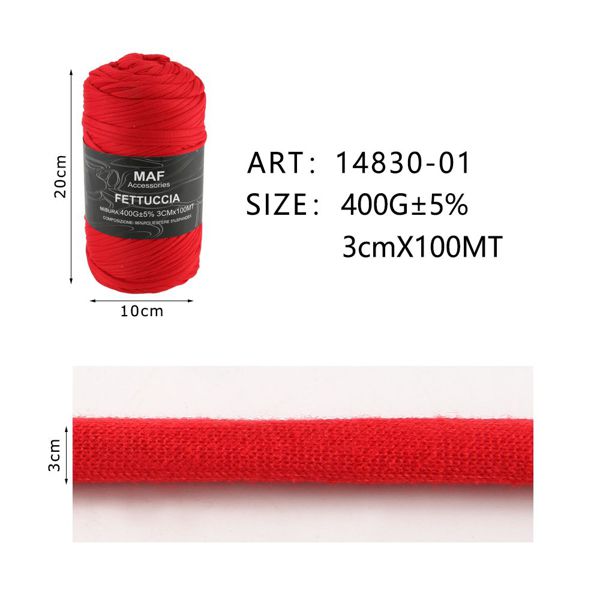 Gomitolo di fettuccia elastica rossa MAF Accessories da 400g, articolo 14830-01 - SUNTIMEMODA