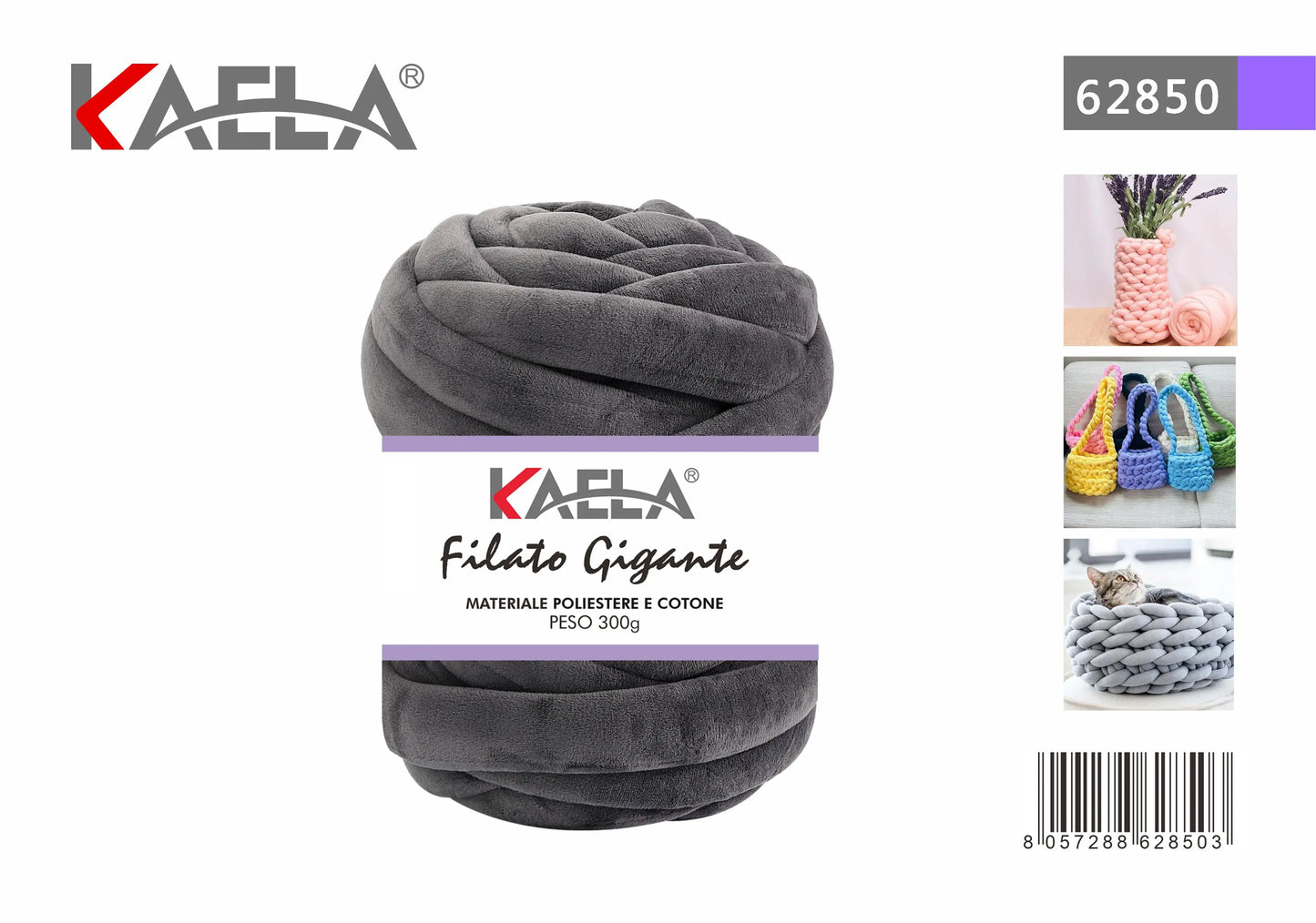 Gomitolo di filato gigante 300g in poliestere Dimgray per creare borse fatte a mano - Suntime Moda