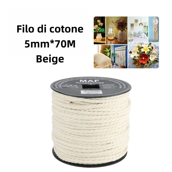 filo di cotone 5mm*70M beige - SUNTIMEMODA