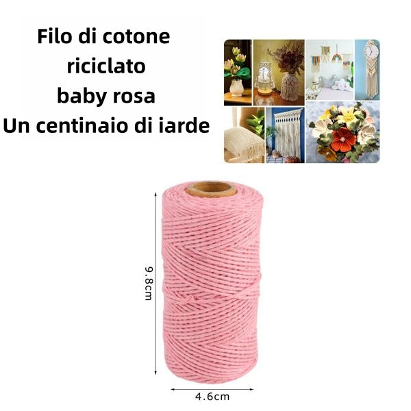 filo di cotone riciclato Un centinaio di iarde baby rosa - SUNTIMEMODA