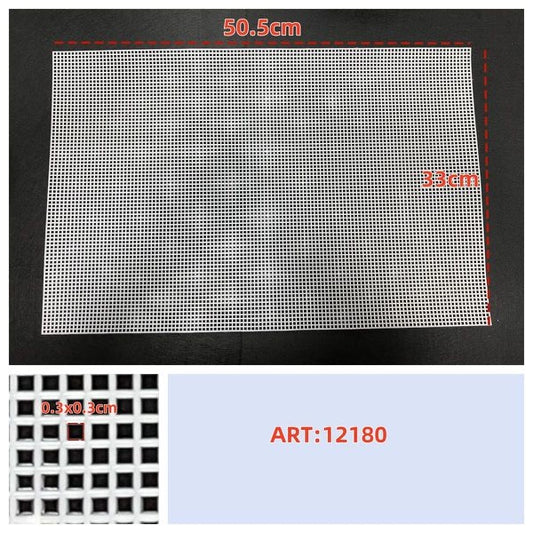 Foglio rettangolare di rete plastica canvas bianca dimensioni 50.5cm x 33cm per borse fai da te - SUNTIMEMODA