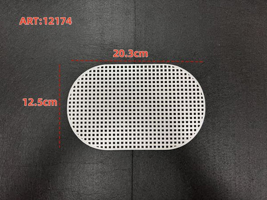 Fondo borsa ovale rete canvas misura media 20.3x12.5cm per lavori uncinetto art 12174 - SUNTIMEMODA