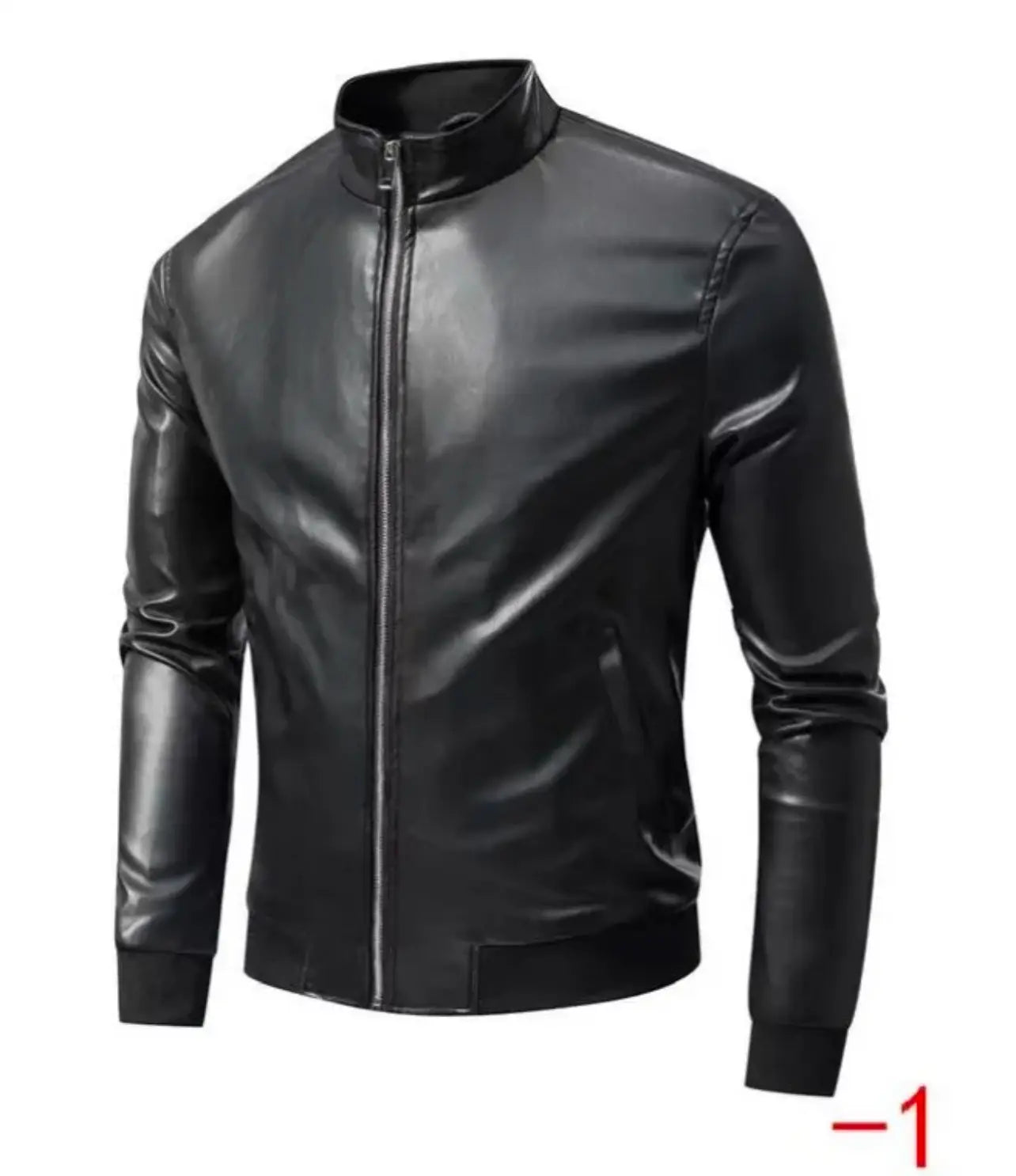 giacca in pelle da uomo nero - SUNTIMEMODA