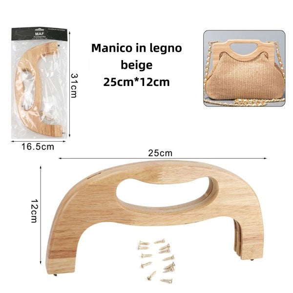 manico in legno beige 25cm*12cm beige - SUNTIMEMODA