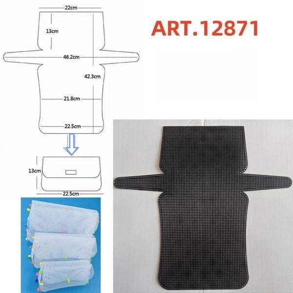 Base per borsa in rete plastica misura media 22.5x13cm art. 12871 per lavori a uncinetto - SUNTIMEMODA
