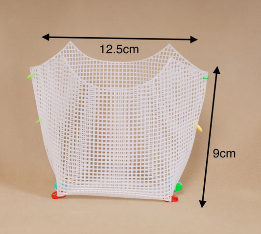 Piccola rete in plastica bianca per mini borse fai-da-te, misura 12.5 x 9 cm - SUNTIMEMODA