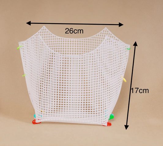Rete in plastica bianca per borse fai-da-te, misura 26 x 17 cm - SUNTIMEMODA