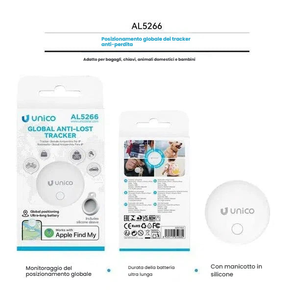 Smart Tracker GPS colore bianco con custodia protettiva in silicone morbido - Suntime Moda